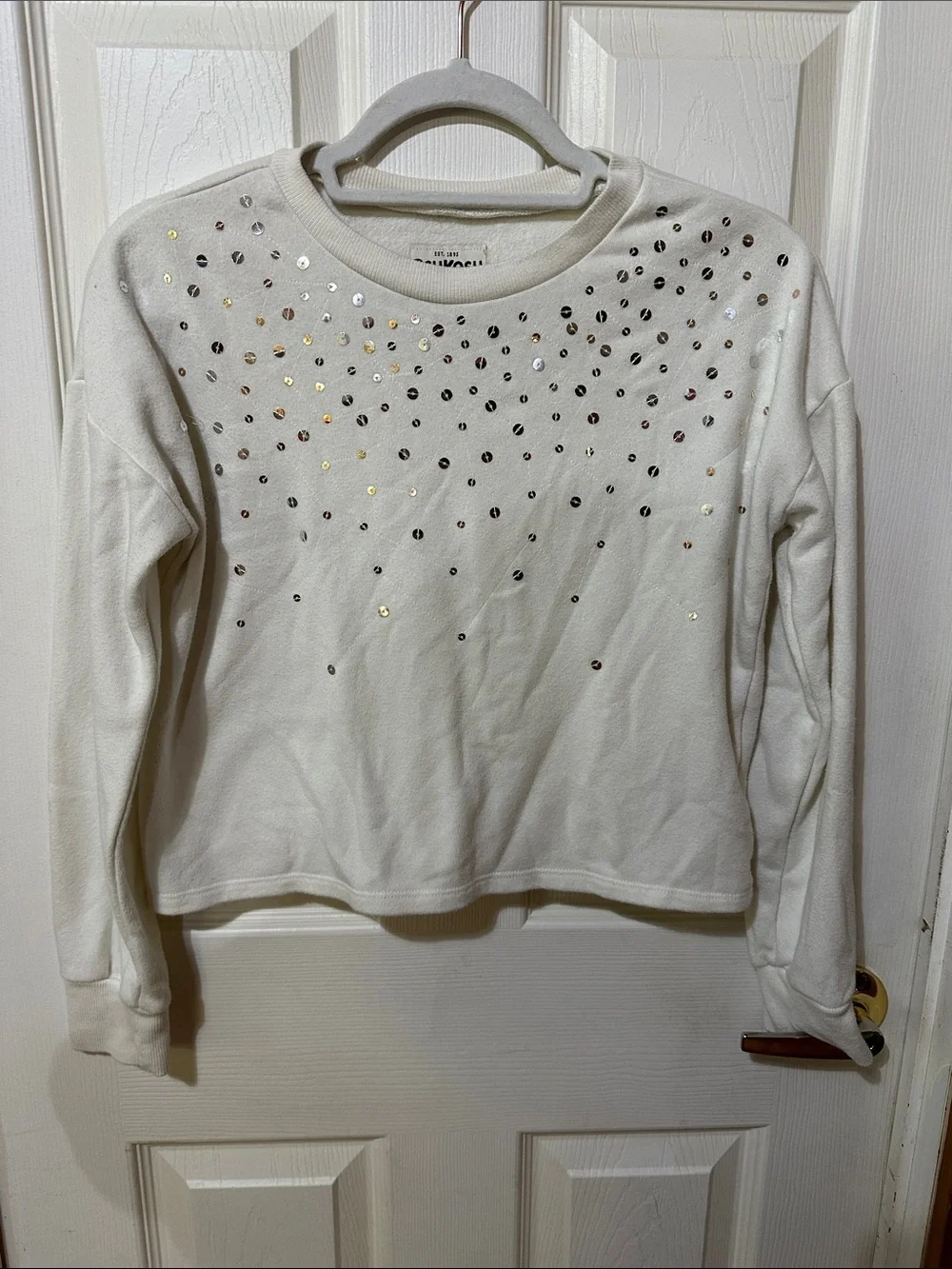 OshKosh B'gosh Cream Sweatshirt with Sequin Accents